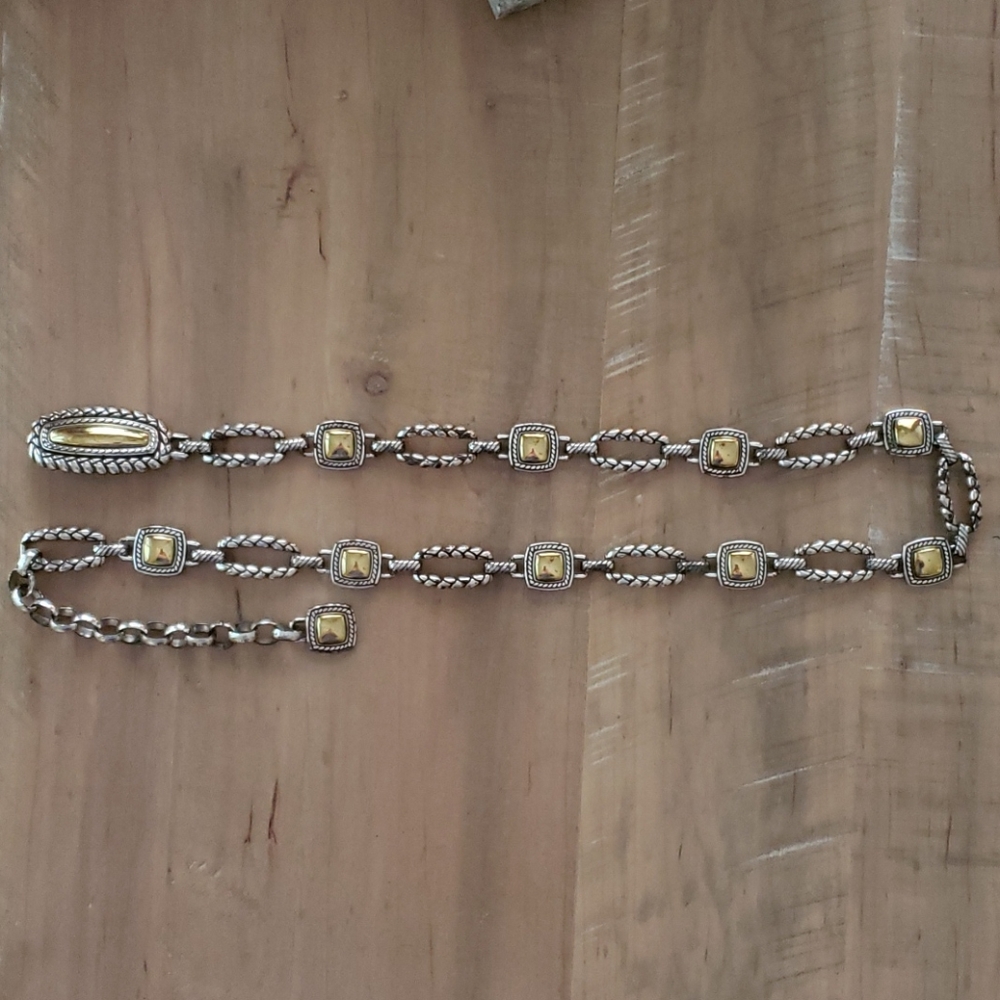 Brighton Two-tone Metal Adjustable Belt
